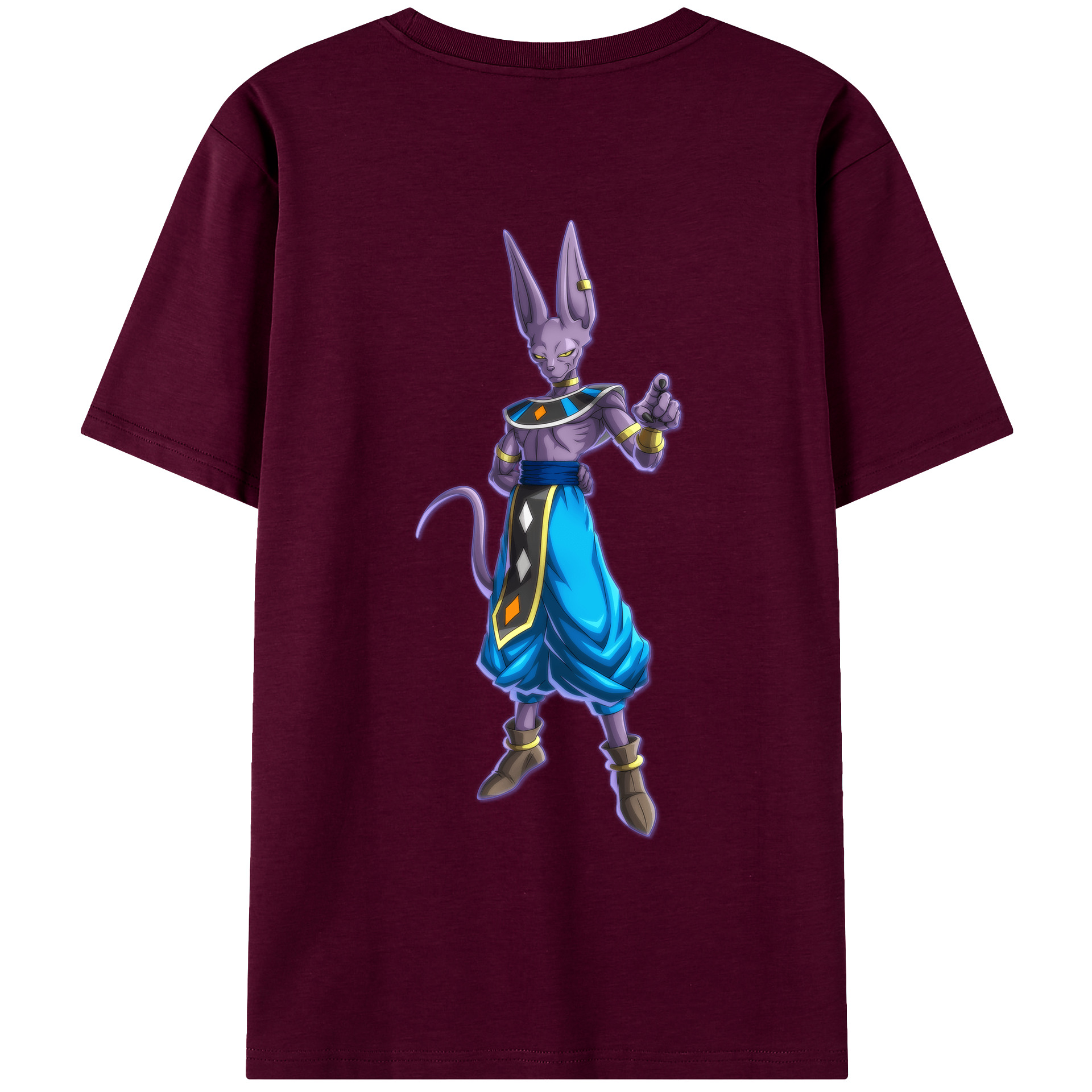 （画像用） ドラゴンボール ビルス 破壊神ビルス DRAGON BALL Beerus Birusu レディース半袖Tシャツ(バックプリント)